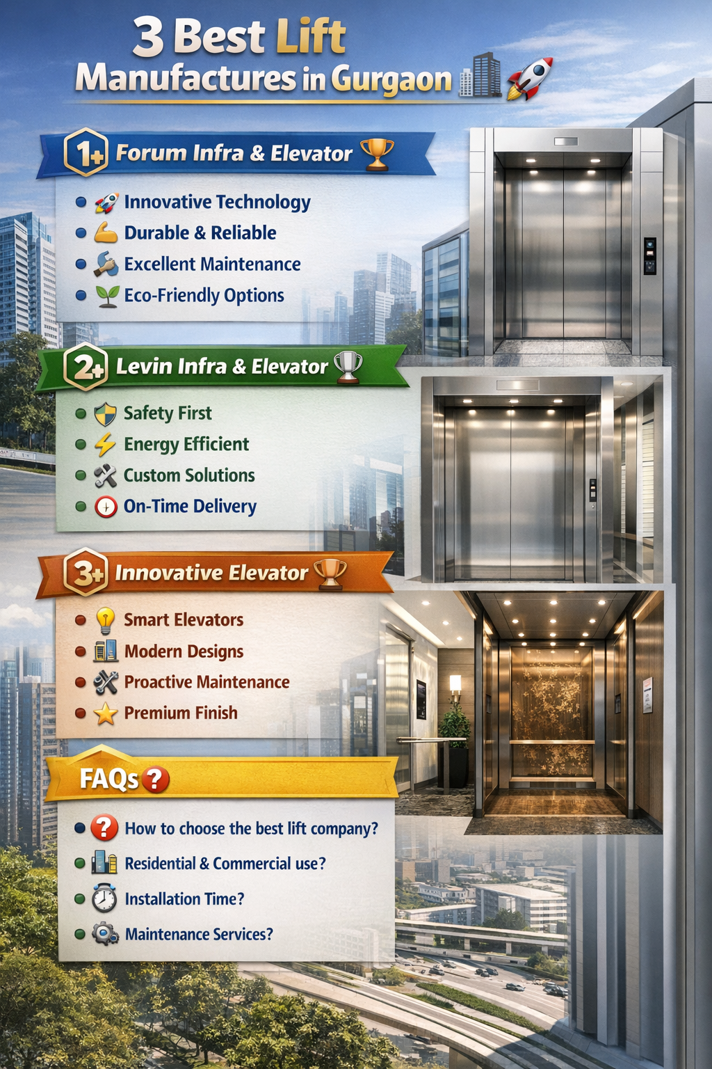 3 Best Lift Manufacturers in Gurgaon