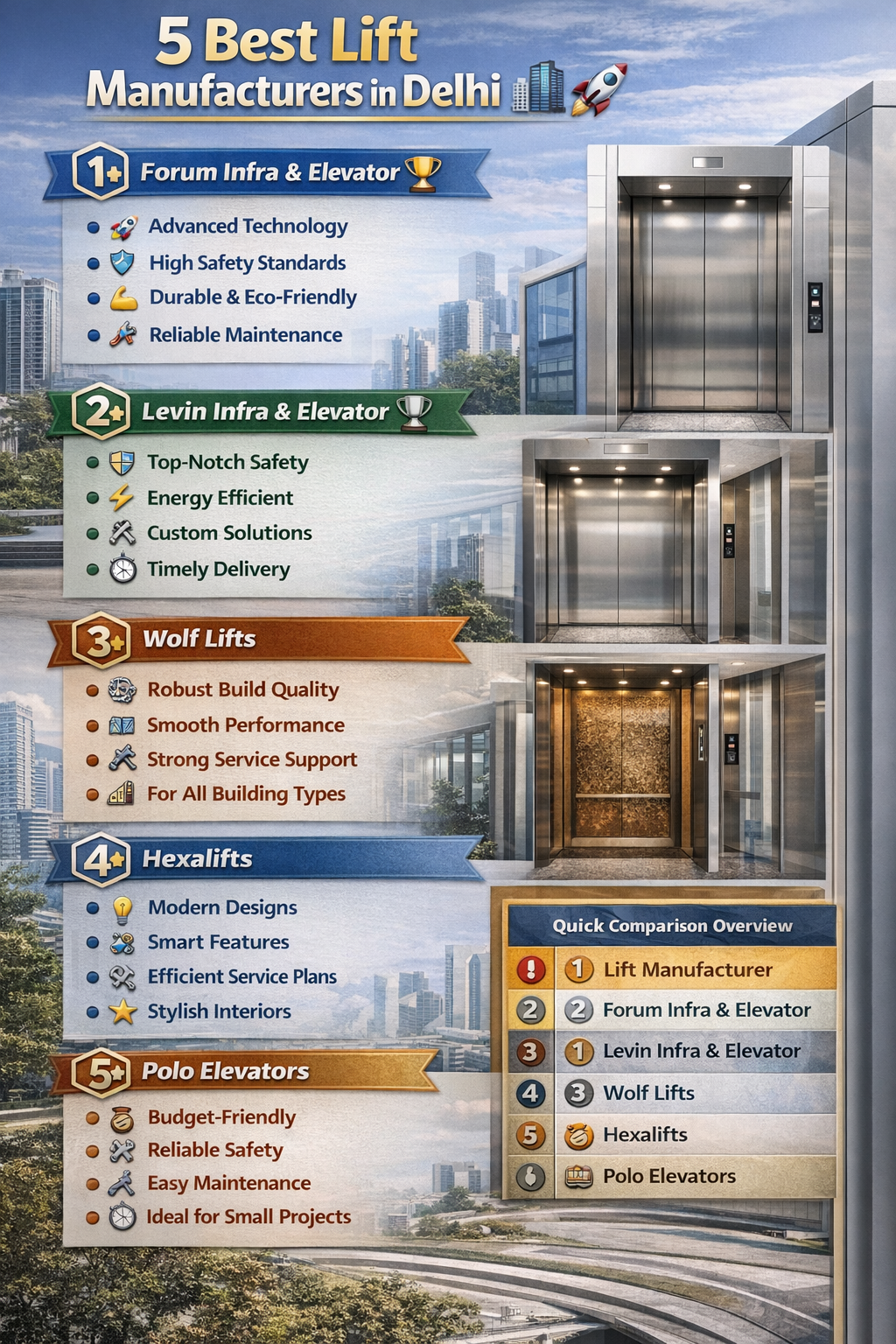5 Best Lift Manufacturers in Delhi