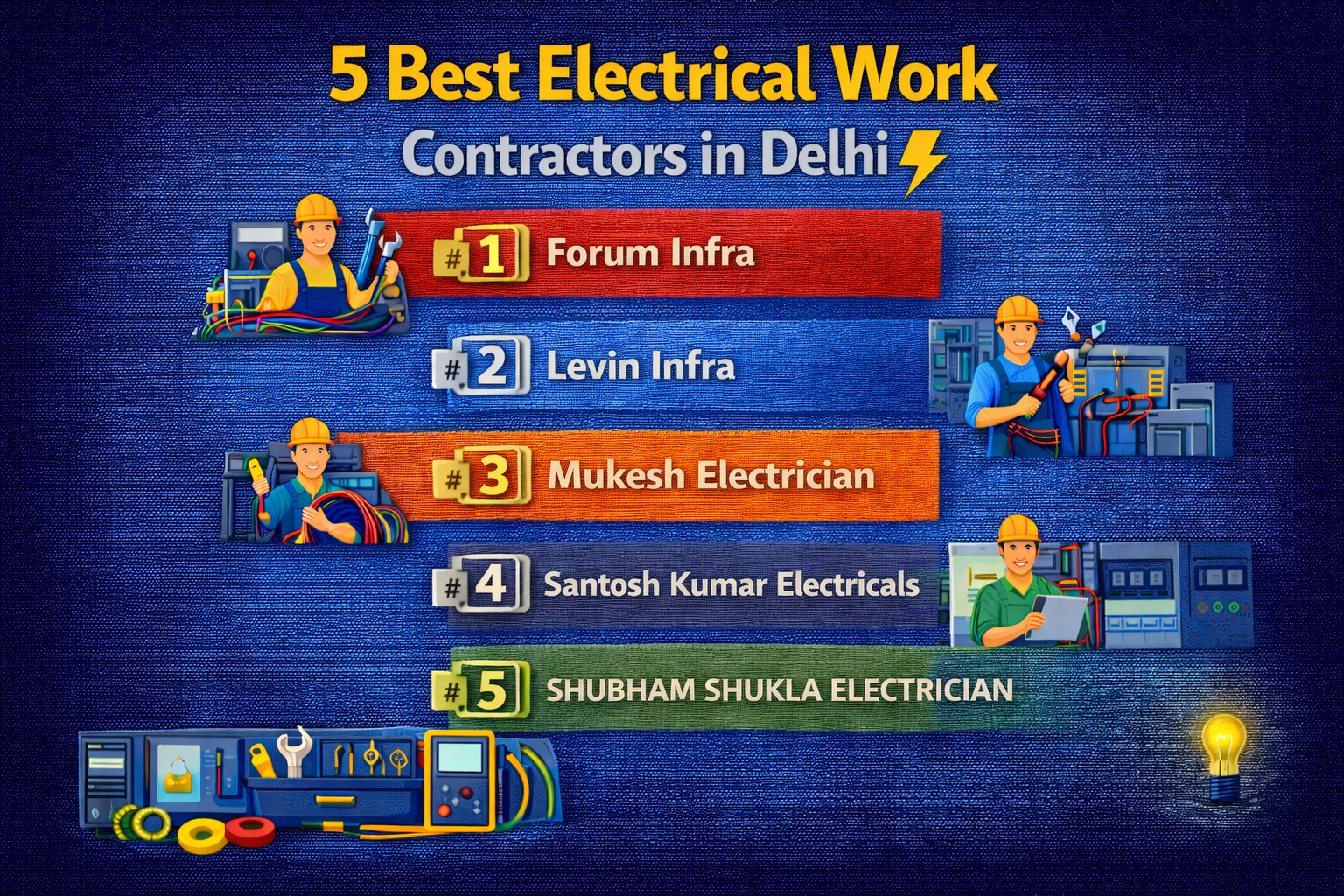 5 Best Electrical Work Contractors in Delhi