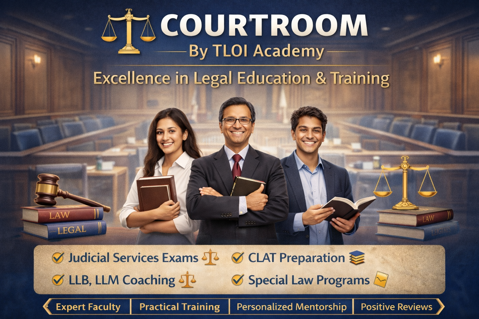 Courtroom By TLOI Academy (Courses, Batches, Fees, Reviews, Contact)