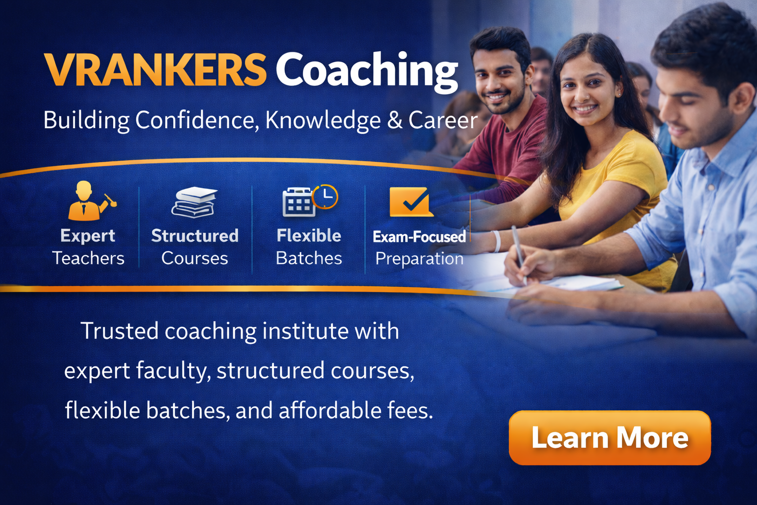 Vrankers Coaching (Courses, Batches, Fees, Reviews, Contact)
