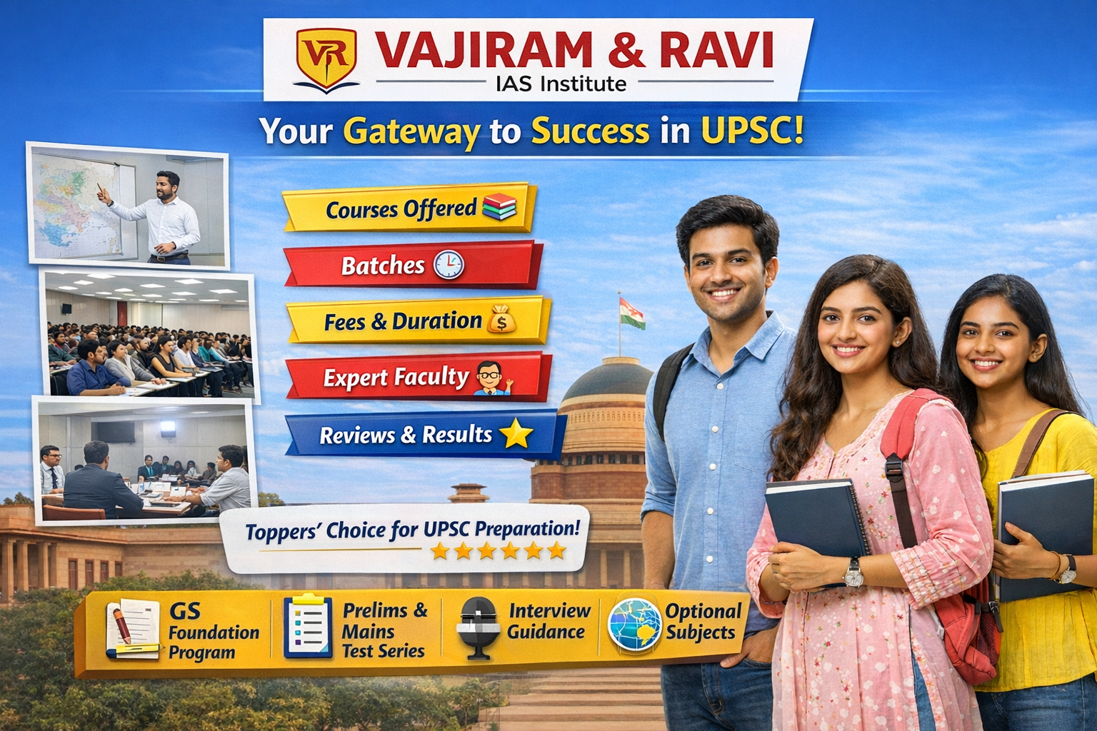 VAJIRAM & RAVI IAS (Courses, Batches, Fees, Reviews, Contact)