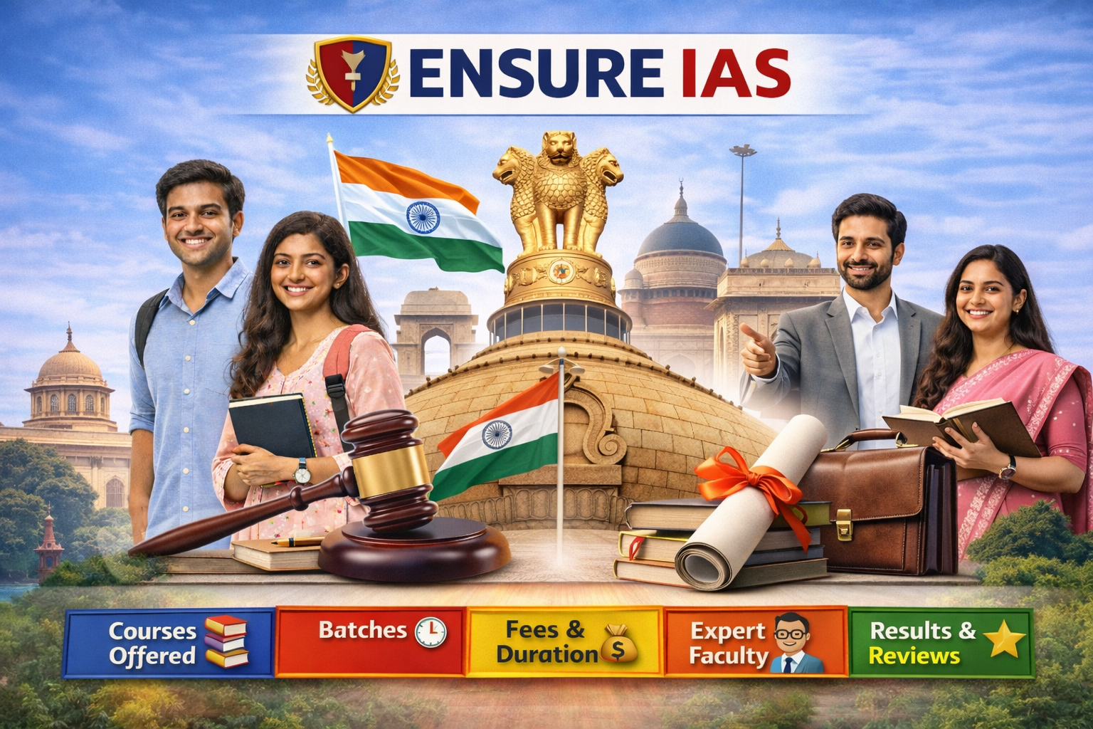 ENSURE IAS (Courses, Batches, Fees, Reviews, Contact)
