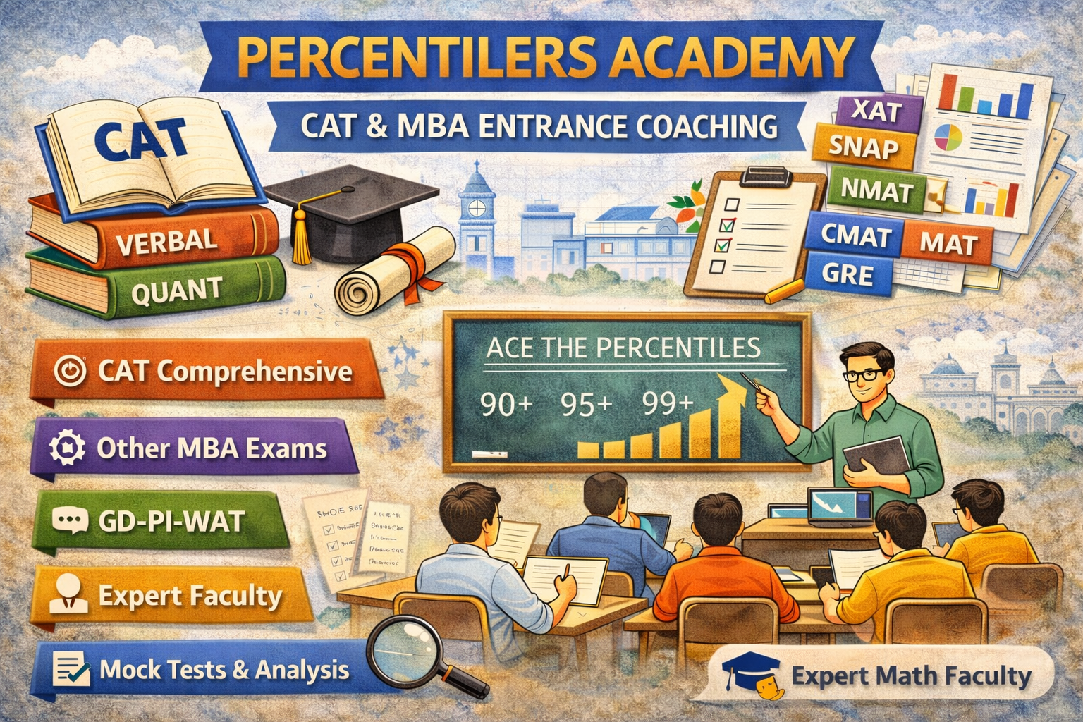 ERCENTILERS ACADEMY (Courses, Batches, Fees, Reviews, Contact)