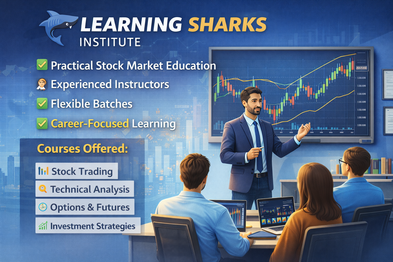 Learning Sharks Institute (Courses, Batches, Fees, Reviews, Contact)