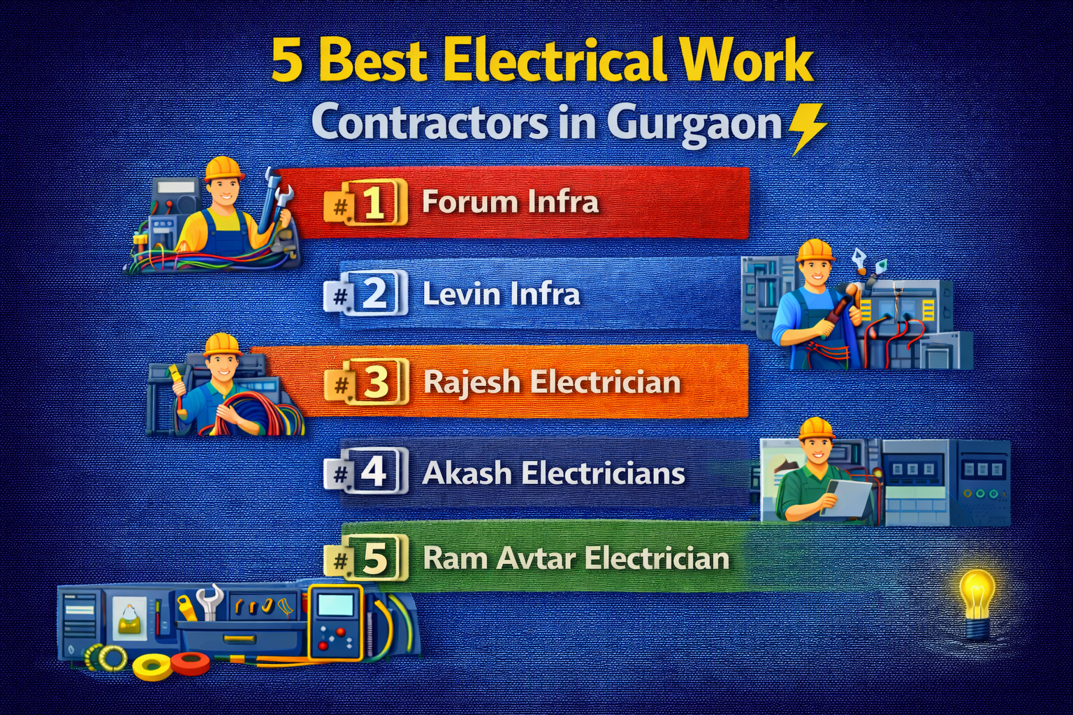 5 Best Electrical Work Contractors in Gurgaon