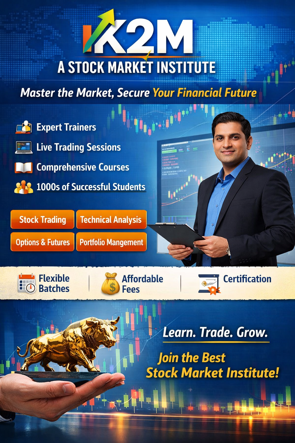 K2M A Stock Market Institute (Courses, Batches, Fees, Reviews, Contact)