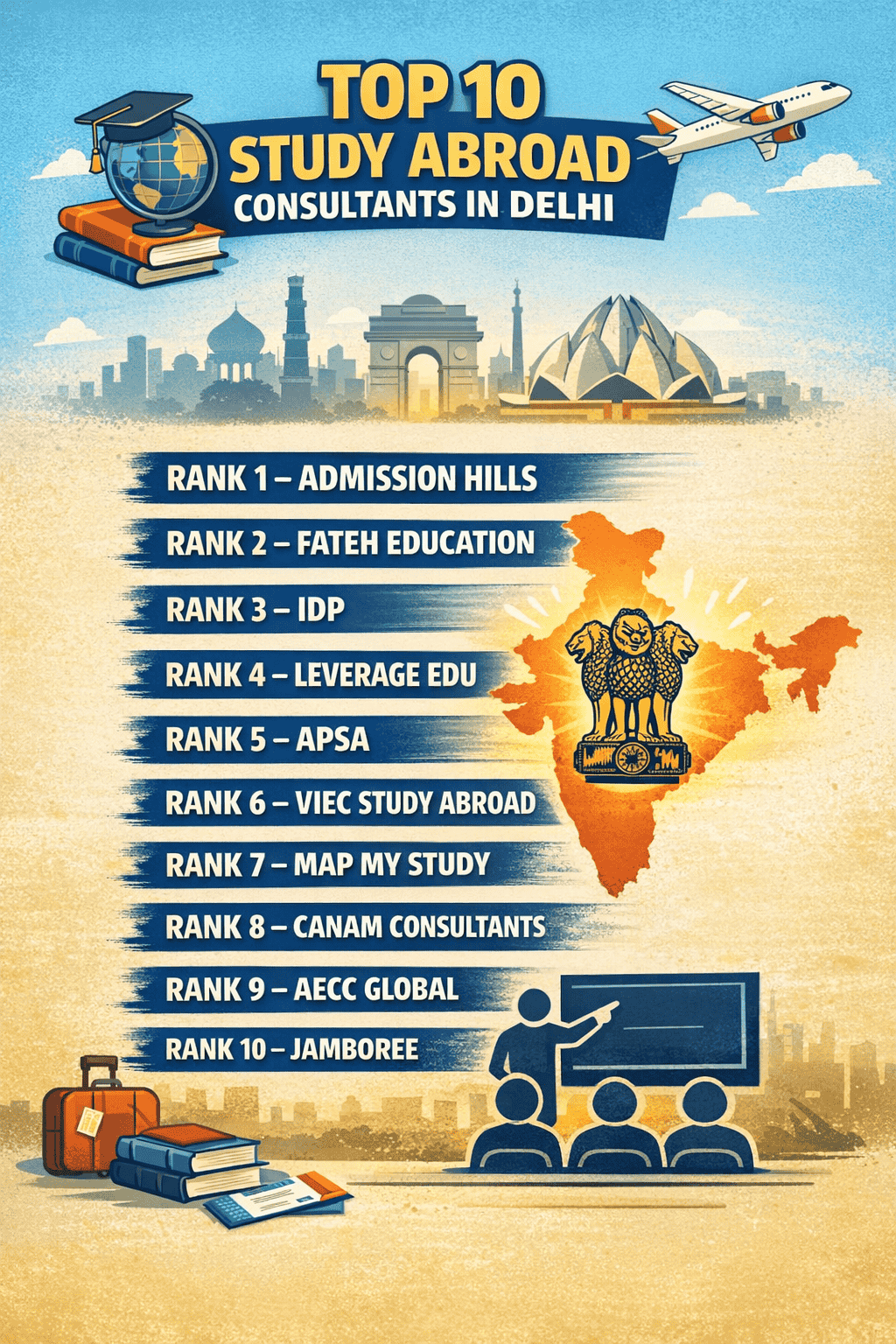 Top 10 Study Abroad Consultants in Delhi